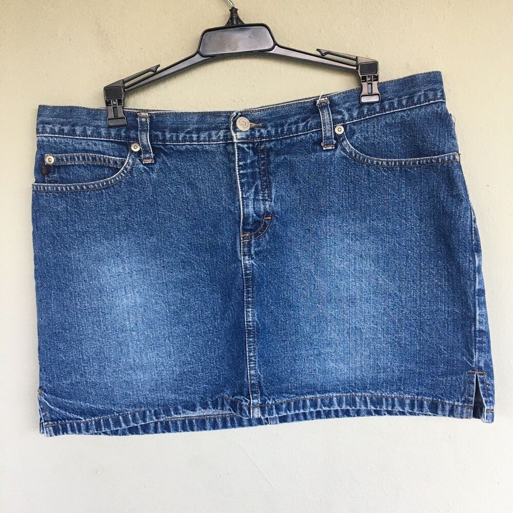 Vintage Y2K Denim Skirt Juniors 13/14 Mid Rise Mini 5 Pocket Medium Wash Casual